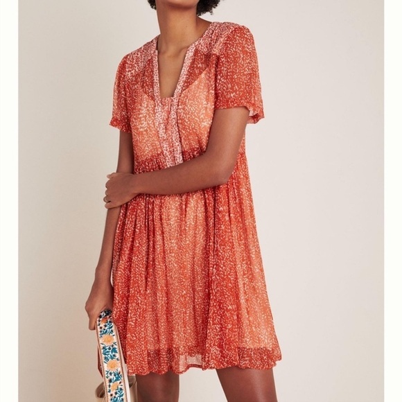 Anthropologie Dresses & Skirts - Maeve Adrian Sheer Tunic Dress Size Large